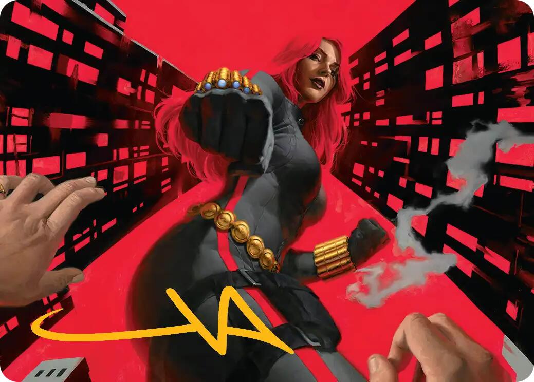 Black Widow, Deadly Hunter Art Card (Gold-Stamped Signature) [Marvel Super Heroes Art Series] | Exor Games New Glasgow
