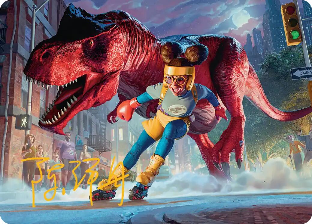 Moon Girl and Devil Dinosaur Art Card (Gold-Stamped Signature) [Marvel Super Heroes Art Series] | Exor Games New Glasgow
