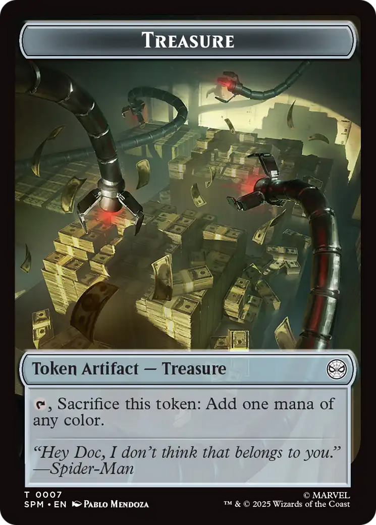 Spider // Treasure Double-Sided Token [Marvel's Spider-Man Tokens] | Exor Games New Glasgow