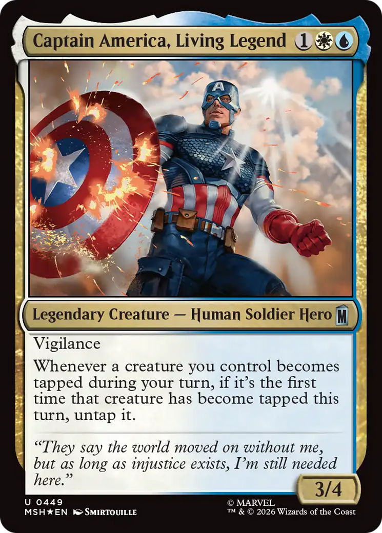 Captain America, Living Legend (Surge Foil) [Marvel Super Heroes] | Exor Games New Glasgow