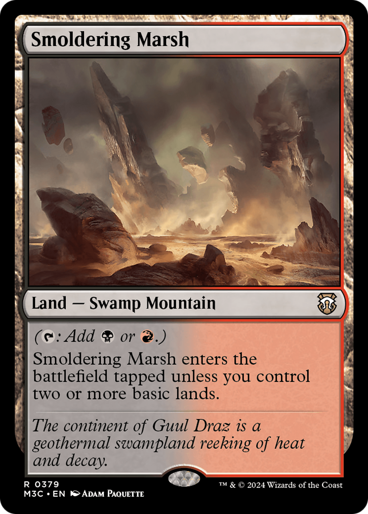 Smoldering Marsh (Ripple Foil) [Modern Horizons 3 Commander] | Exor Games New Glasgow