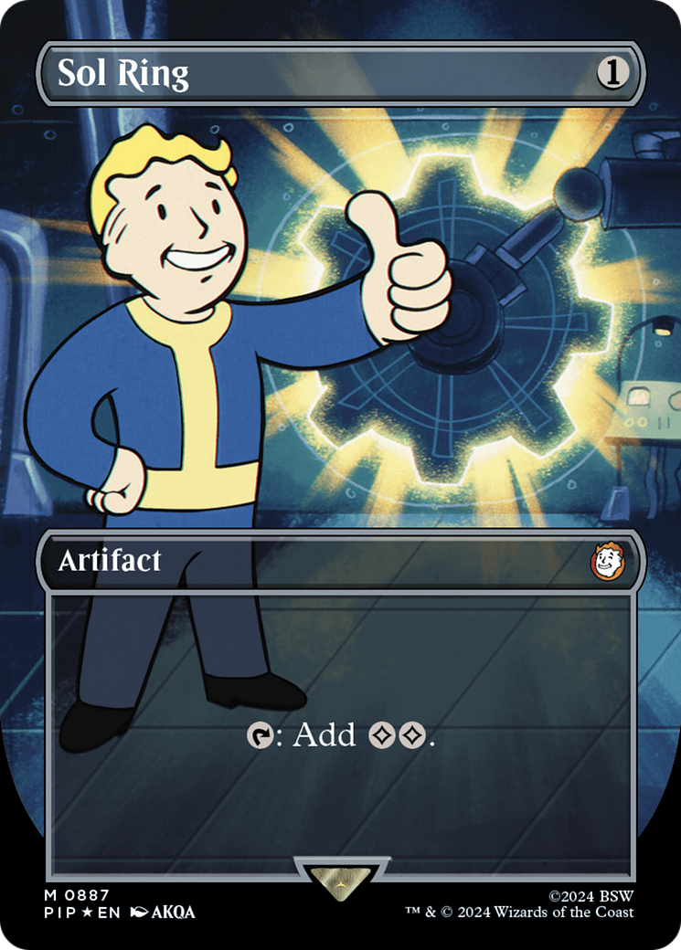 Sol Ring (Borderless) (Surge Foil) [Fallout] | Exor Games New Glasgow