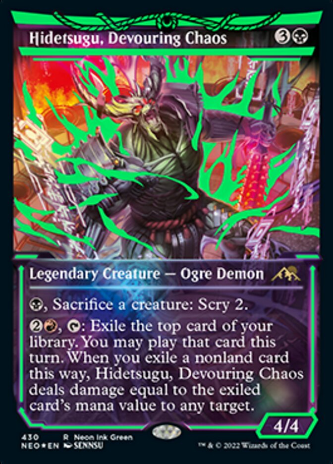 Hidetsugu, Devouring Chaos (Neon Ink Green) [Kamigawa: Neon Dynasty] | Exor Games New Glasgow