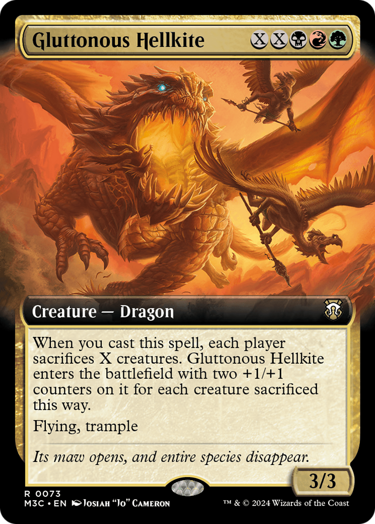 Gluttonous Hellkite (Extended Art) (Ripple Foil) [Modern Horizons 3 Commander] | Exor Games New Glasgow