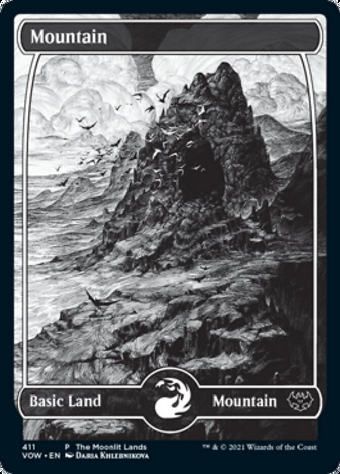 Mountain (The Moonlit Lands) (Foil Etched) [Innistrad: Crimson Vow Promos] | Exor Games New Glasgow