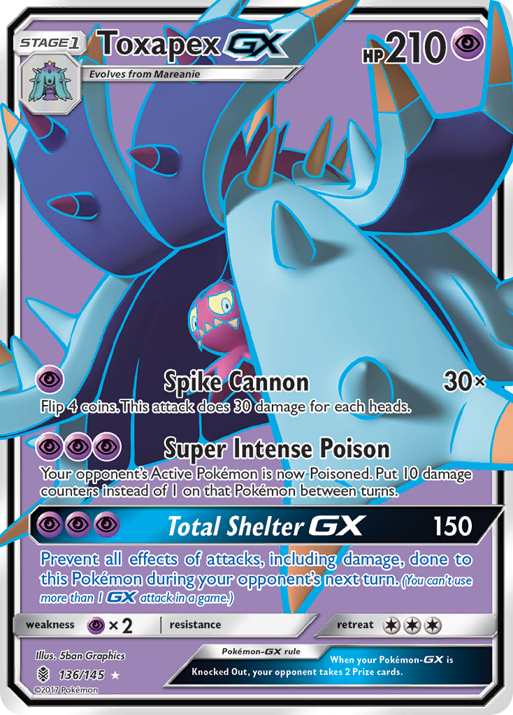 Toxapex GX (136/145) [Sun & Moon: Guardians Rising] | Exor Games New Glasgow