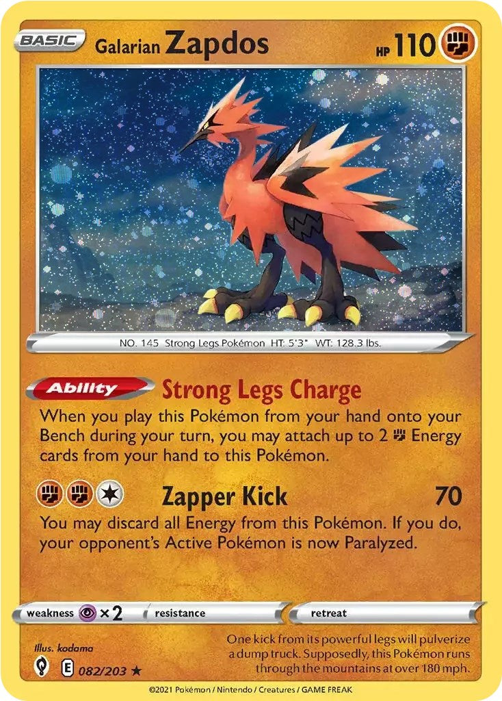 Galarian Zapdos (082/203) (Cosmos Holo) [Sword & Shield: Evolving Skies] | Exor Games New Glasgow