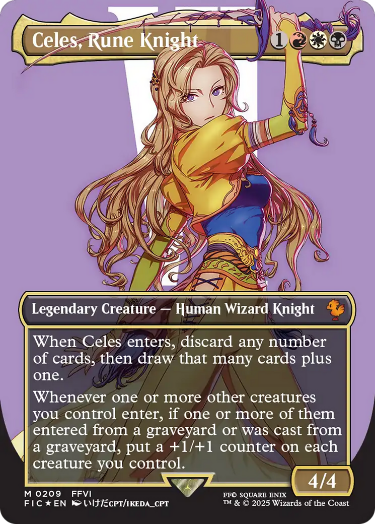 Celes, Rune Knight (Borderless) (Surge Foil) [FINAL FANTASY Commander] | Exor Games New Glasgow