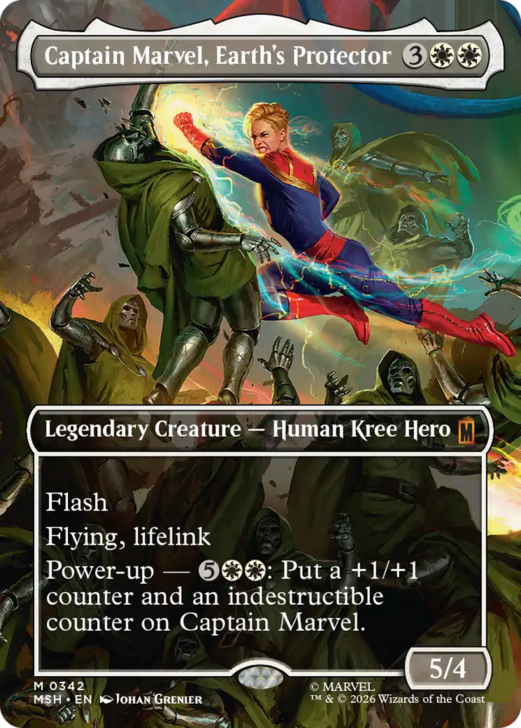 Captain Marvel, Earth's Protector (Borderless) (0342) [Marvel Super Heroes] | Exor Games New Glasgow