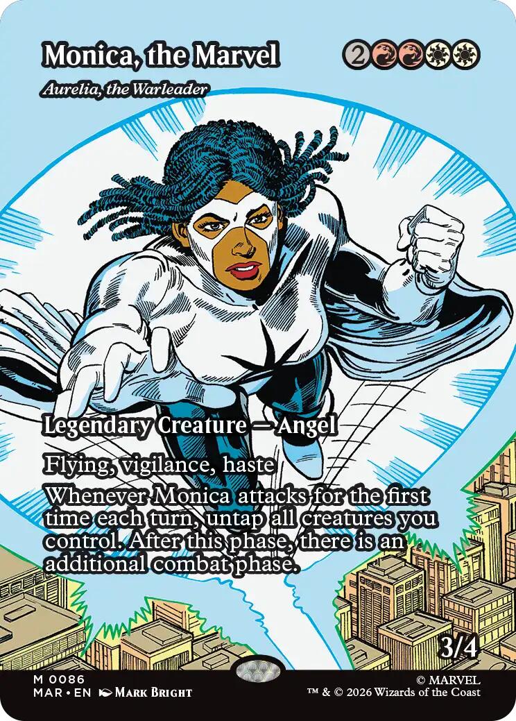 Monica, the Marvel - Aurelia, the Warleader (Borderless) [Marvel Universe: Eternal-Legal] | Exor Games New Glasgow