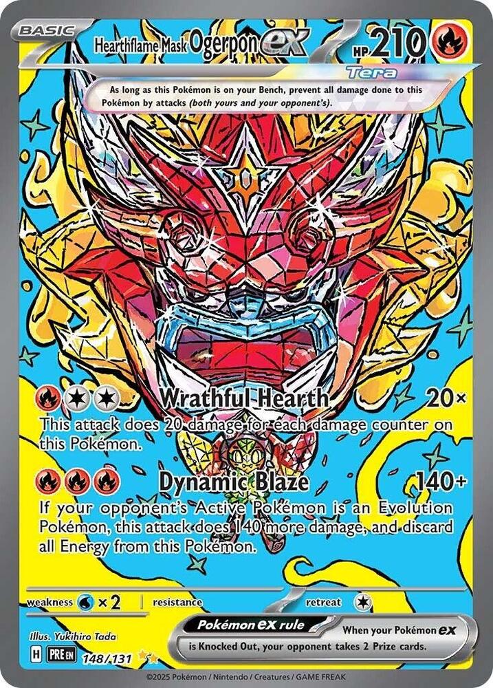 Hearthflame Mask Ogerpon ex (148/131) [Scarlet & Violet: Prismatic Evolutions] | Exor Games New Glasgow