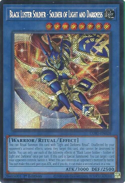 Black Luster Soldier - Soldier of Light and Darkness (Secret Rare) [CORI-EN028] Secret Rare | Exor Games New Glasgow