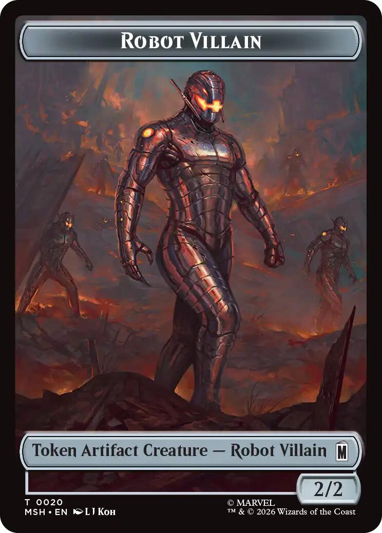 Hero // Robot Villain Double-Sided Token [Marvel Super Heroes Tokens] | Exor Games New Glasgow