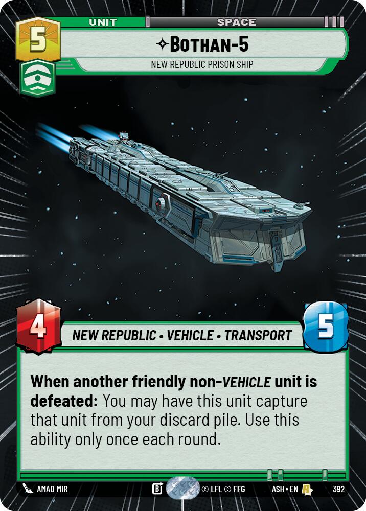 Bothan-5 - New Republic Prison Ship (392) (Hyperspace) (392) [Ashes of the Empire] | Exor Games New Glasgow
