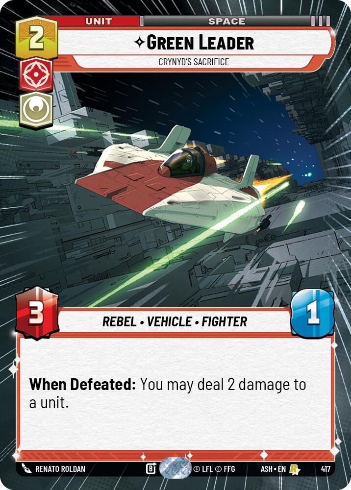 Green Leader - Crynyd's Sacrifice (417) (Hyperspace) (417) [Ashes of the Empire] | Exor Games New Glasgow