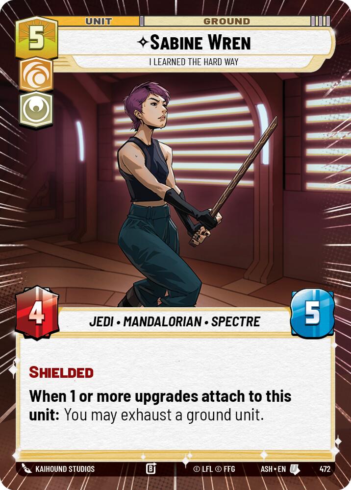 Sabine Wren - I Learned the Hard Way (472) (Hyperspace) (472) [Ashes of the Empire] | Exor Games New Glasgow