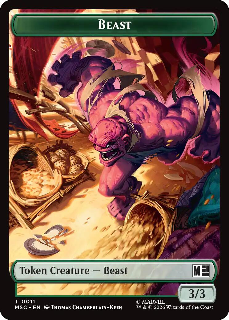 Beast // Vibranium Double-Sided Token [Marvel Super Heroes Commander Tokens] | Exor Games New Glasgow