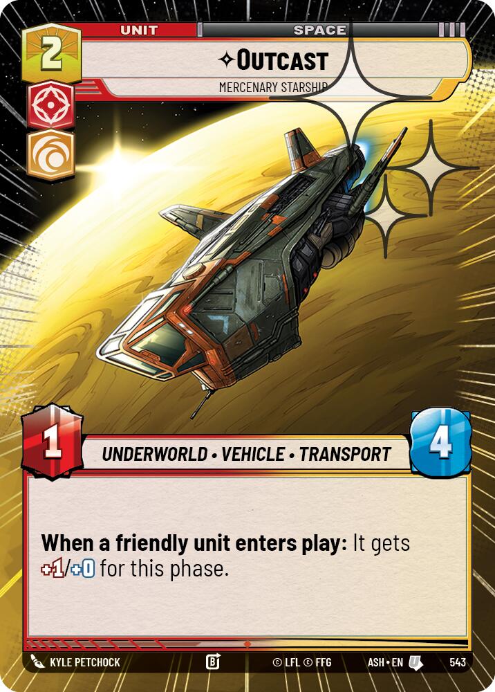 Outcast - Mercenary Starship (543) (Hyperspace Foil) (543) [Ashes of the Empire] | Exor Games New Glasgow