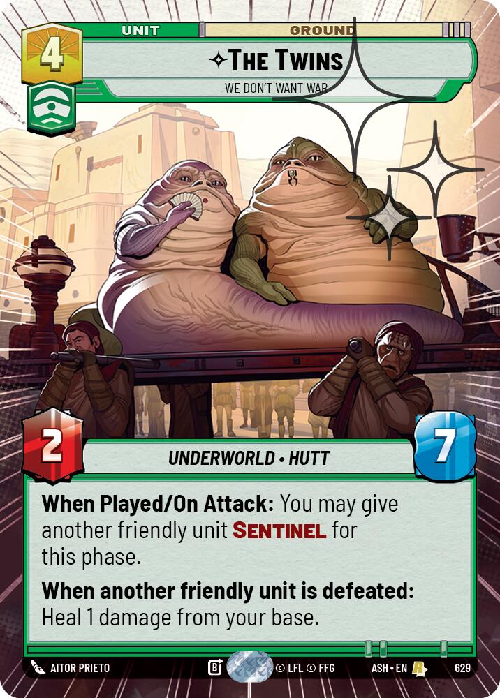 The Twins - We Don't Want War (629) (Hyperspace Foil) (629) [Ashes of the Empire] | Exor Games New Glasgow