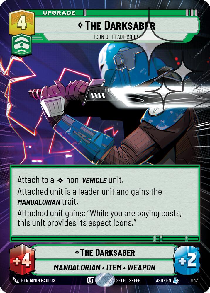 The Darksaber - Icon of Leadership (637) (Hyperspace Foil) (637) [Ashes of the Empire] | Exor Games New Glasgow