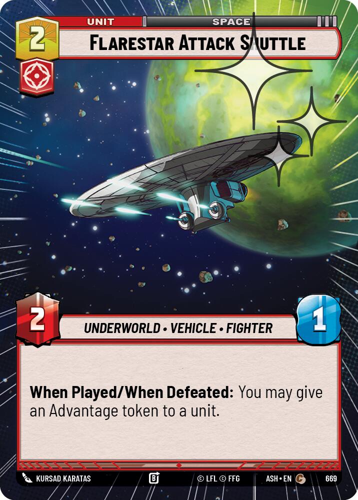 Flarestar Attack Shuttle (669) (Hyperspace Foil) (669) [Ashes of the Empire] | Exor Games New Glasgow