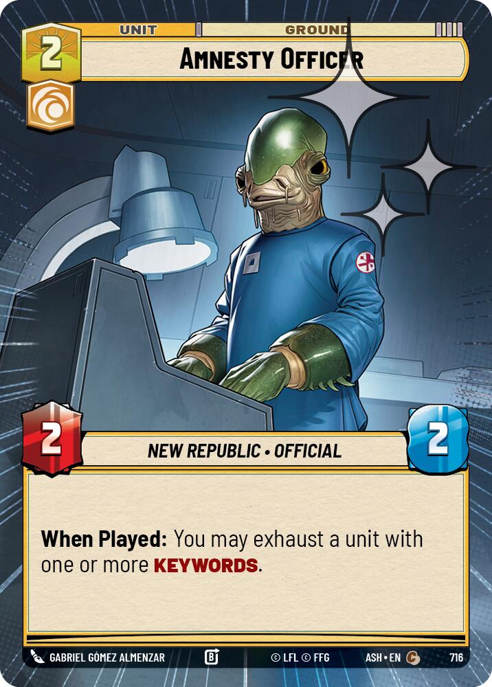 Amnesty Officer (716) (Hyperspace Foil) (716) [Ashes of the Empire] | Exor Games New Glasgow