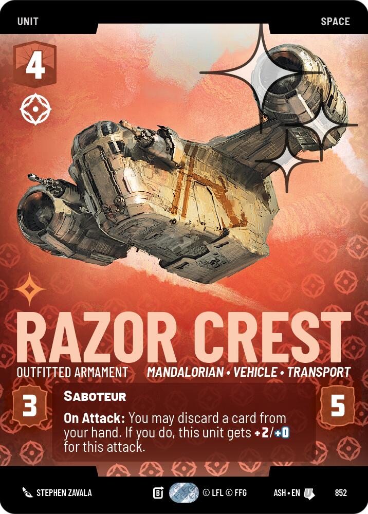 Razor Crest - Outfitted Armament (852) (Prestige Foil) (852) [Ashes of the Empire] | Exor Games New Glasgow
