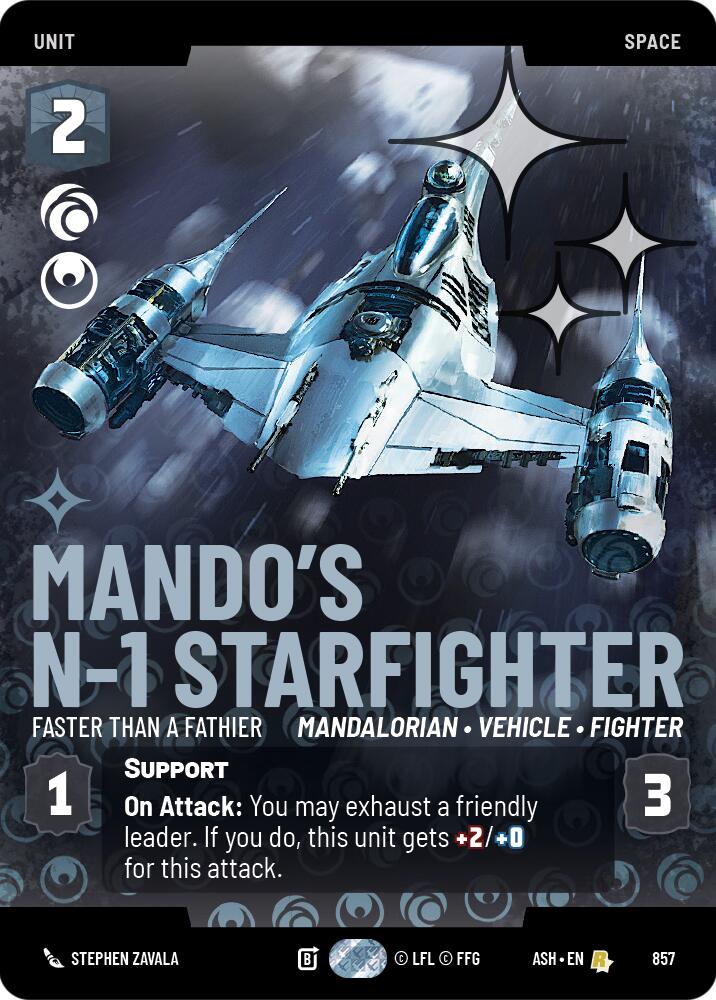 Mando's N-1 Starfighter - Faster than a Fathier (857) (Prestige Foil) (857) [Ashes of the Empire] | Exor Games New Glasgow