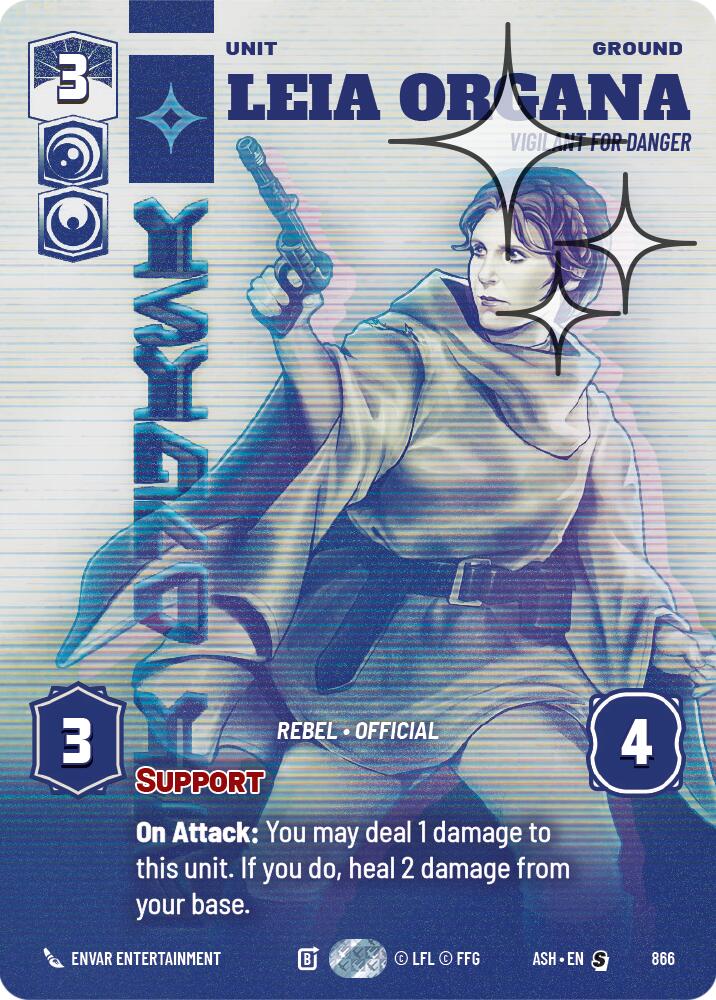 Leia Organa - Vigilant for Danger (866) (Prestige Foil) (866) [Ashes of the Empire] | Exor Games New Glasgow