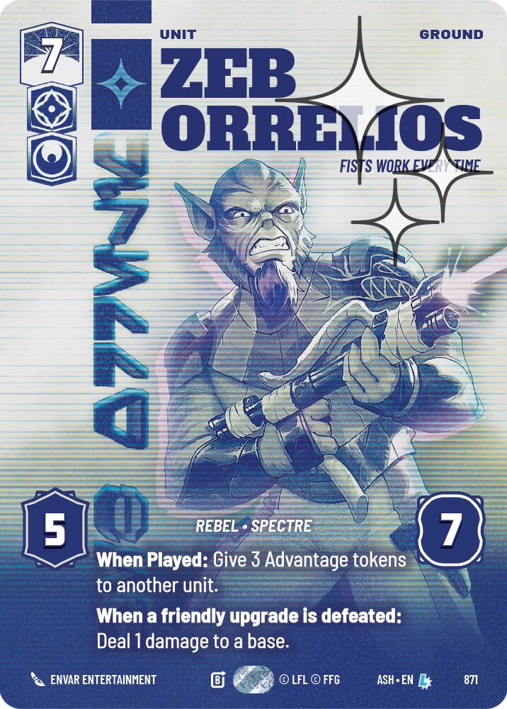 Zeb Orrelios - Fists Work Every Time (871) (Prestige Foil) (871) [Ashes of the Empire] | Exor Games New Glasgow