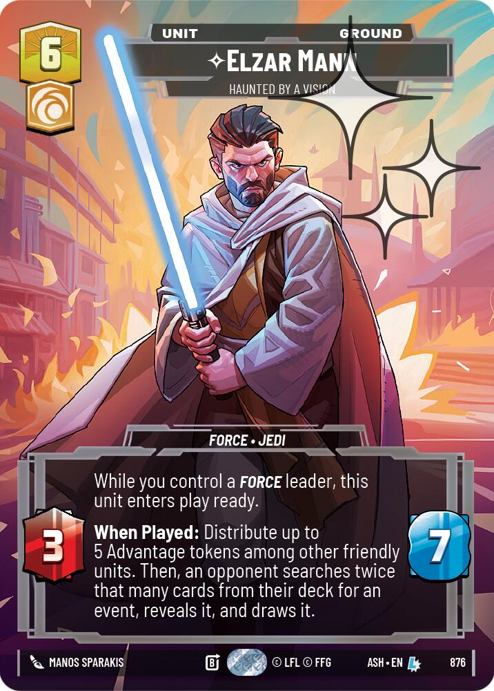 Elzar Mann - Haunted by a Vision (876) (Prestige Foil) (876) [Ashes of the Empire] | Exor Games New Glasgow