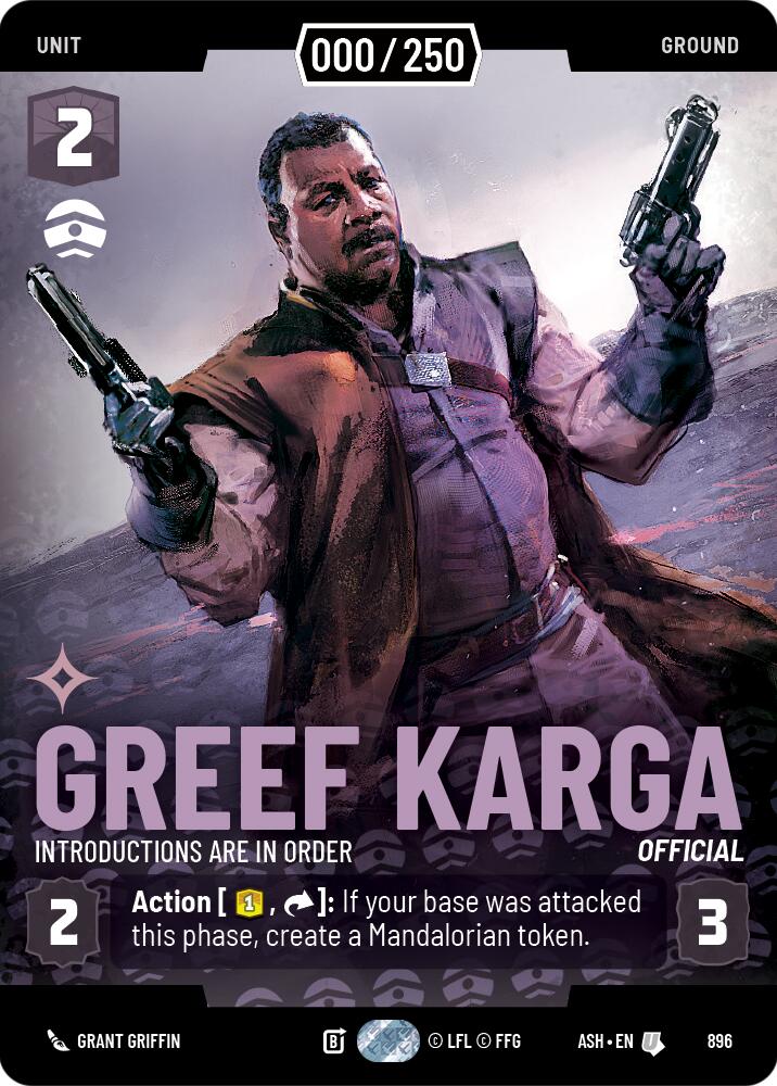 Greef Karga - Introductions are in Order (896) (Serialized) (896) [Ashes of the Empire] | Exor Games New Glasgow