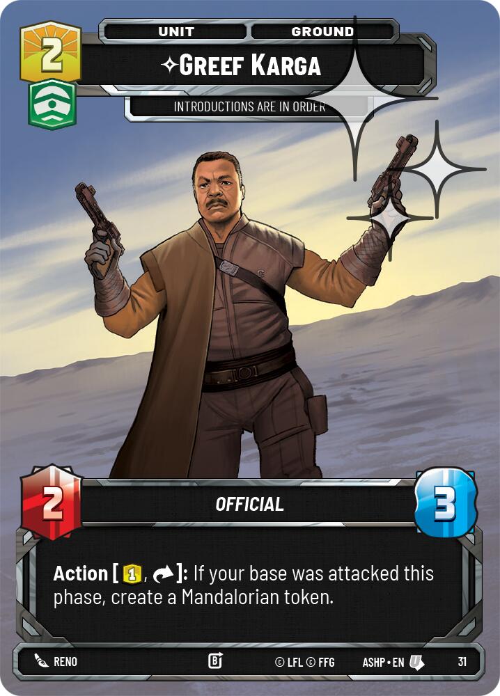 Greef Karga (31) (Foil) (31) [Ashes of the Empire Weekly Play Promos] | Exor Games New Glasgow