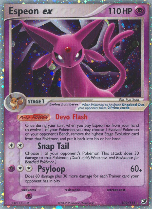 Espeon ex (102/115) [EX: Unseen Forces] | Exor Games New Glasgow