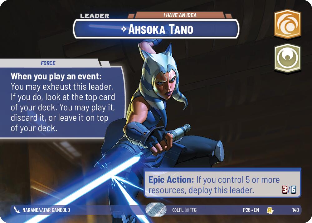 Ahsoka Tano - I Have an Idea (140) (Prize Wall) (140) [Galactic Championship 2026] | Exor Games New Glasgow