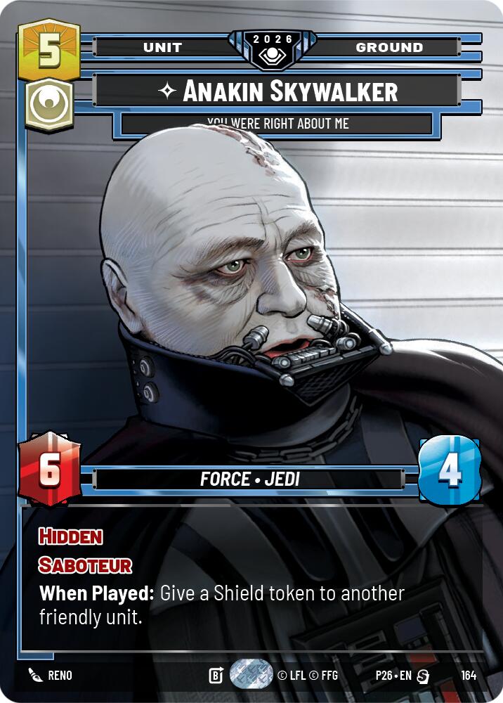 Anakin Skywalker - You Were Right About Me (164) (Prize Wall) (Foil) (164) [Galactic Championship 2026] | Exor Games New Glasgow