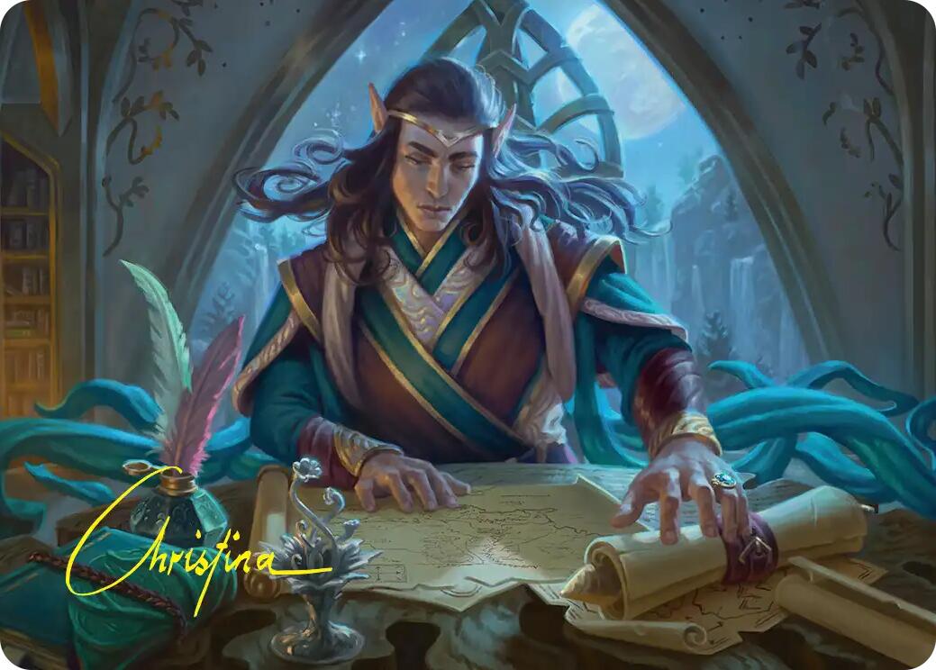 Elrond, Moon-Reader Art Card (Gold-Stamped Signature) [The Hobbit Art Series] | Exor Games New Glasgow