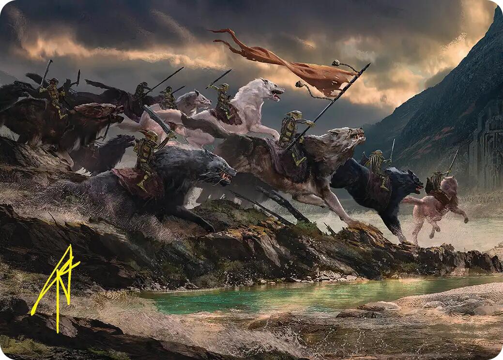Tide of Fury and Disorder Art Card (Gold-Stamped Signature) [The Hobbit Art Series] | Exor Games New Glasgow