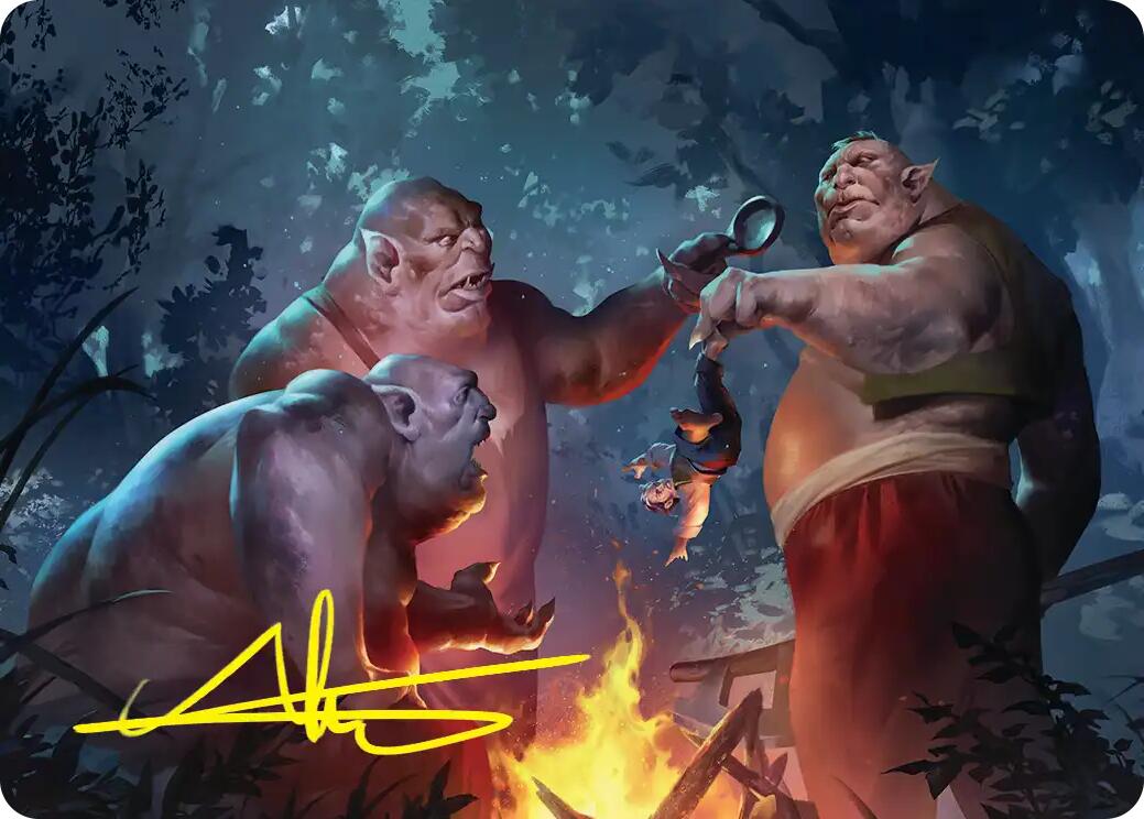 Tom, Bert, and William Art Card (Gold-Stamped Signature) [The Hobbit Art Series] | Exor Games New Glasgow