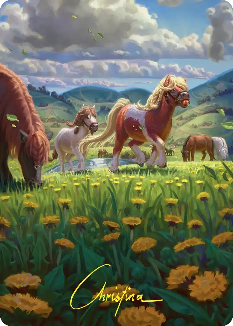 Troop of Ponies Art Card (Gold-Stamped Signature) [The Hobbit Art Series] | Exor Games New Glasgow