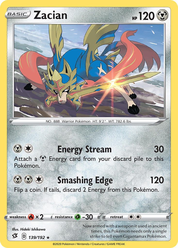 Zacian (139/192) (Cracked Ice Holo) (Theme Deck Exclusives) [Sword & Shield: Rebel Clash] | Exor Games New Glasgow