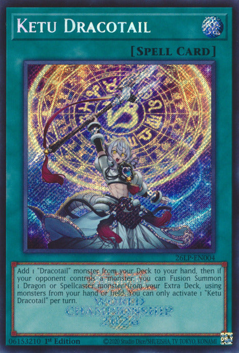 Ketu Dracotail (Emblazoned Secret Rare) [26LP-EN004] Secret Rare | Exor Games New Glasgow