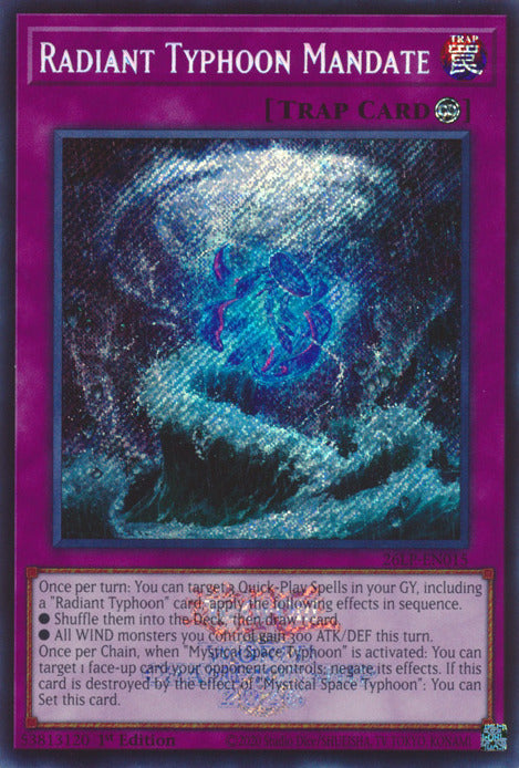 Radiant Typhoon Mandate (Emblazoned Secret Rare) [26LP-EN015] Secret Rare | Exor Games New Glasgow