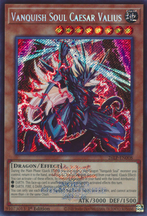 Vanquish Soul Caesar Valius (Emblazoned Secret Rare) [26LP-EN008] Secret Rare | Exor Games New Glasgow