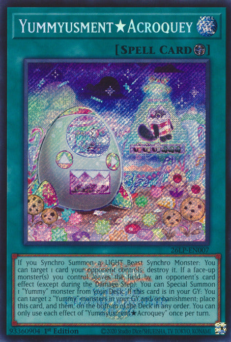 YummyusmentAcroquey (Emblazoned Secret Rare) [26LP-EN007] Secret Rare | Exor Games New Glasgow