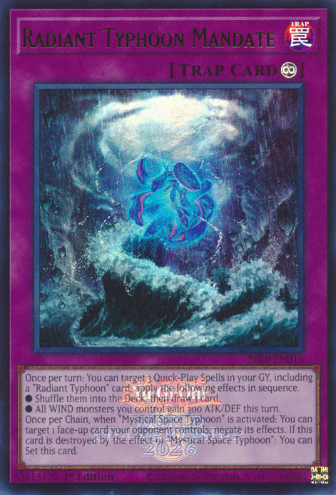 Radiant Typhoon Mandate (Emblazoned) [26LP-EN015] Ultra Rare | Exor Games New Glasgow