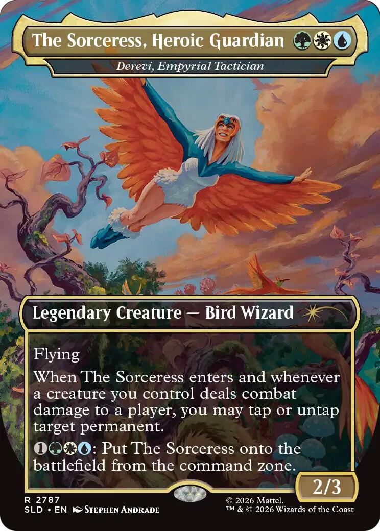The Sorceress, Heroic Guardian - Derevi, Empyrial Tactician [Secret Lair Drop Series] | Exor Games New Glasgow