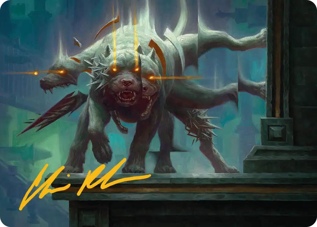 Flickering Hound Art Card (2/54) (Gold-Stamped Signature) [Reality Fracture Art Series] | Exor Games New Glasgow