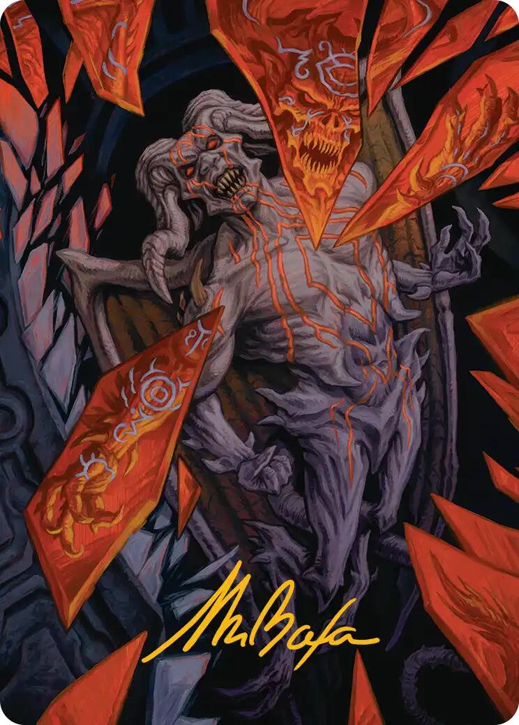 Curse-Marred Demon Art Card (Gold-Stamped Signature) [Reality Fracture Art Series] | Exor Games New Glasgow