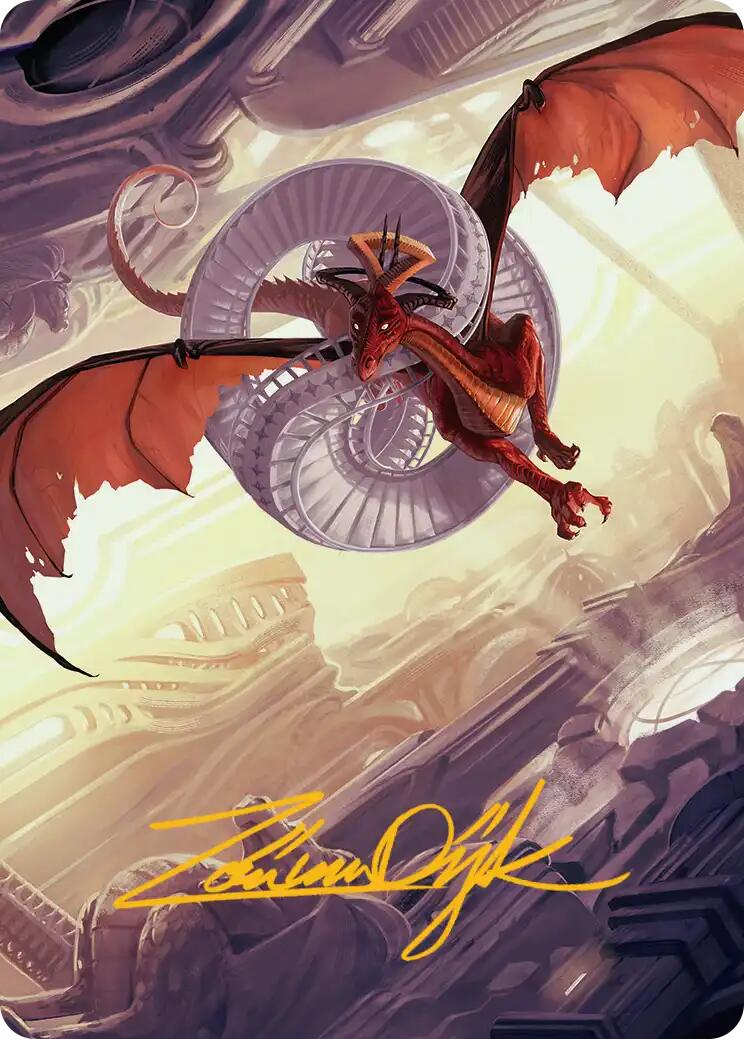 Draconic Visitor Art Card (Gold-Stamped Signature) [Reality Fracture Art Series] | Exor Games New Glasgow
